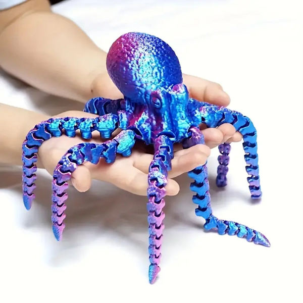 10,5 tum 3D-tryckt Bläckfisk Djurleksak Bitbar Bläckfisk Gadgets 3D-tryckta Gåvor Kreativa Dekorationer Bitbar Bläckfisk Leksaker Heminredning