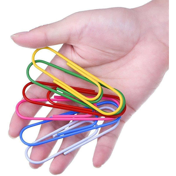 24 stk. Ekstra store papirclips Multifarvede Jumbo-coatede papirclips Mega store papirclips