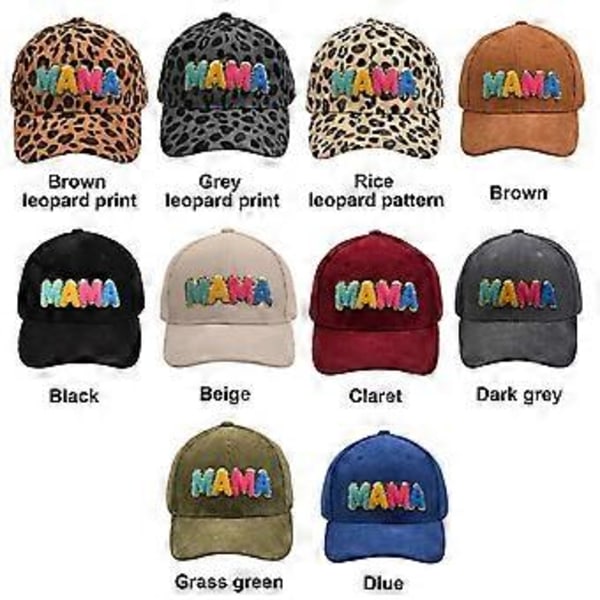 Baseballkasket til kvinder Mama Mom 3D Patch Broderet Justerbar Snapback Trucker Hat (blå)