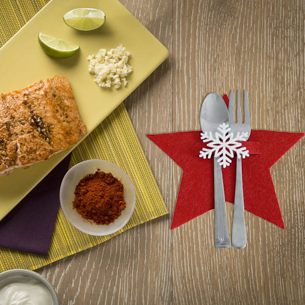 4 stk. julefiltbestikholder, femtakket stjerneform, Chri