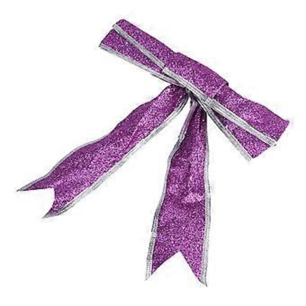 Jul Dekorativt Glitterband Rosett Julgran Hängande Ornament (Lila)