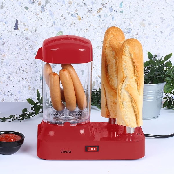 Pølsemaker, for 6 pølser, med avtagbar varmebeholder, pølsevarmer med rustfritt stål