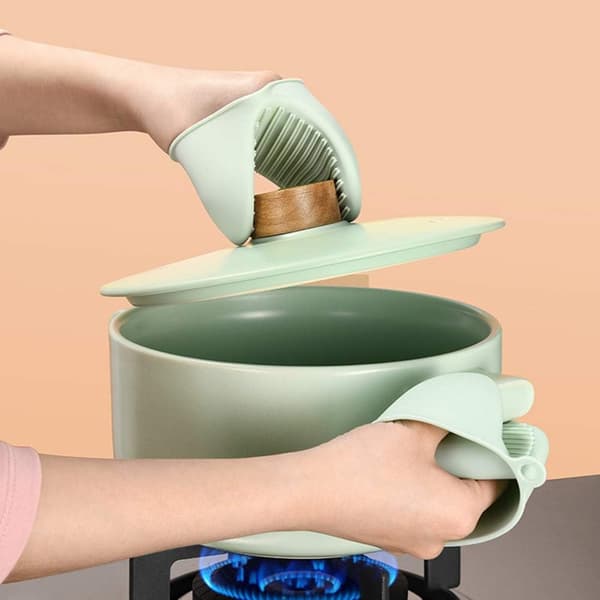 Tjock värmebeständig silikonsugvante för matlagning, bakning, grillning