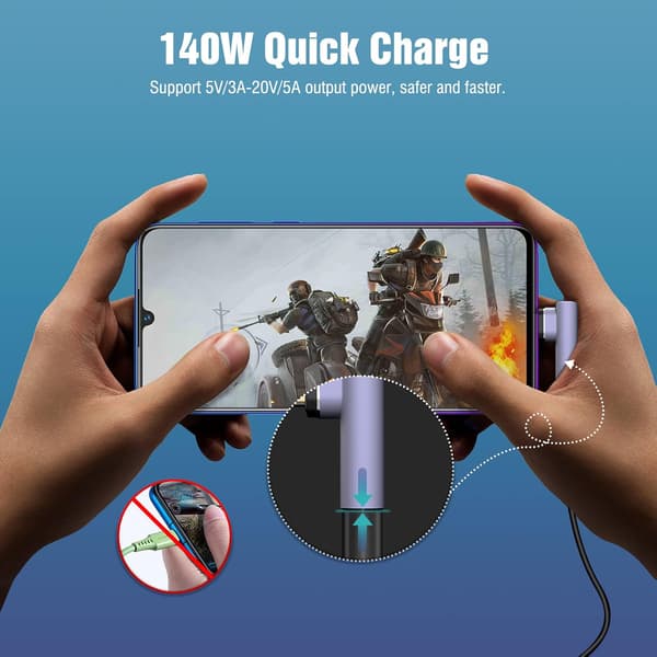 2 stk. 140W USB C-adapter, magnetisk til USB 4.0-adapter hurtigopladning