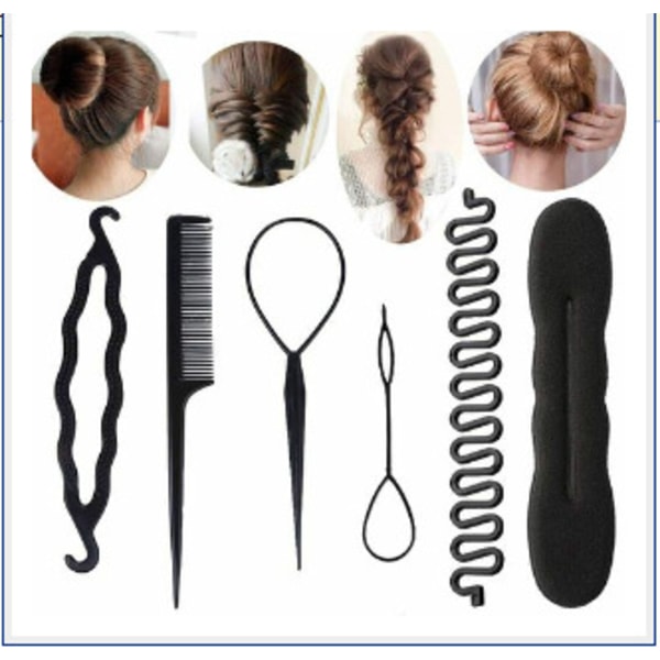 6PCS Hairstyle Tool Hair Braiding Kit, Hair Styling Accessor