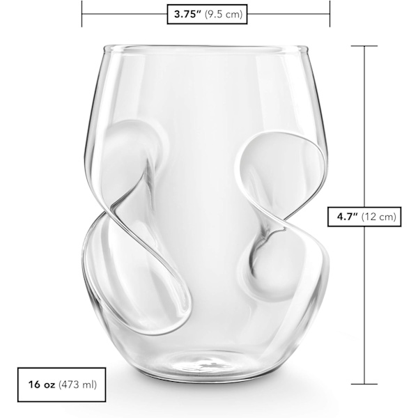 Sett med 4 rødvinsglass - 473 ml håndblåst glass
