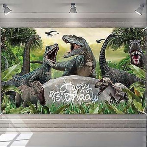 Dinosaurusten Syntymäpäiväkoristeet Banneri Taustakangas Safari Djungel Dinosaurusten Maailma Syntymäpäiväjuhlatarvikkeet Pojille Lapsille Dino-Teemallinen Syntymäpäiväsuosio