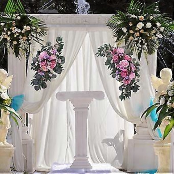 Bröllopsbåge i siden Blommor Dekorativ Blomsterswagg för Trädgårdsfest