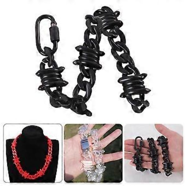 Trendy Lås Vedhæng Halskæde Gotisk Akrylkæde Torne Halskæde Unisex Choker Mode Smykker til Kvinder og Mænd Rød( Rød)