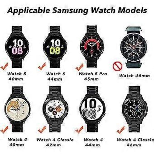 Magnetisk foldespænde silikone urrem, kompatibel med Samsung Galaxy Watch 5 Pro 45mm/Galaxy Watch 5 44mm 40mm/Galaxy Watch 4 44mm 40mm