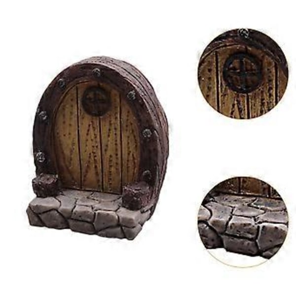 2x Miniature Have Dør Græsplæne Ornament Fe Dør til Hjem Stue Baghave Stil B