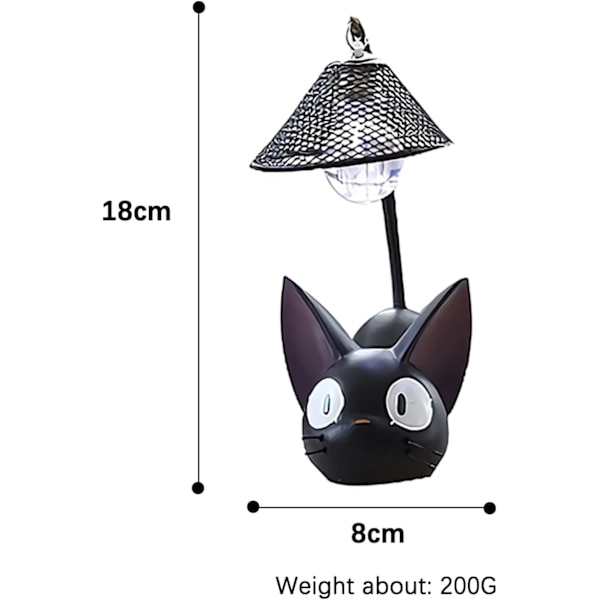 Svart kattlampe, LED svart kattlampe figur kattelampe, kreativ re