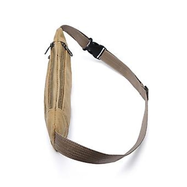 Män Löpväskor Casual Hållbar Midjeväska Manlig Midjeväska Bälte Canvas Hip Bum Militär Väska Fick Tre Dragkedjor