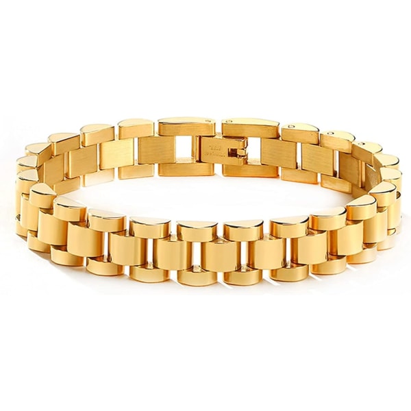 Guld Chunky Chain Armband för män och kvinnor - Rostfritt Ste