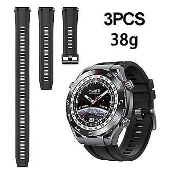 Silikonrem til Huawei Watch Ultimate 3 stk. Længere stil (Sort)