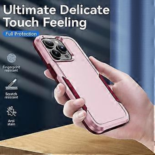 Skyddande mobilskal för iPhone 15 Pro, PC+TPU, stötsäkert, anti-fall, baksida (Stil H)