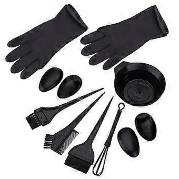 1 Set Frisörverktyg Kit Hårbehandlingsskål Borstar Färgmixer Latexhandskar Set Frisörsalongsverktyg