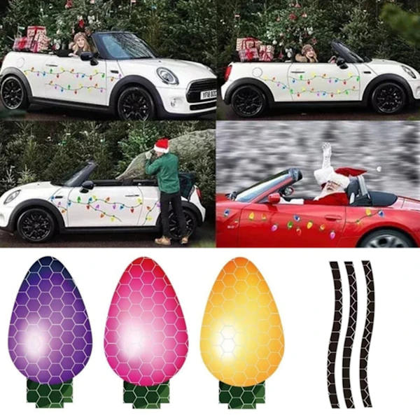 Magnetiska bilstickers Santa's Clean Light Bulb reflekterande klistermärke