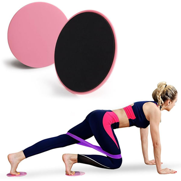 (Pinkki) 2 kpl Pilates-lisävarusteita Kuntoiluvälineet Core-liukusäätimet