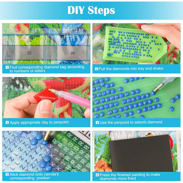 Diamantmålning, 5D DIY Diamantmålningssats, Vuxna och Barn
