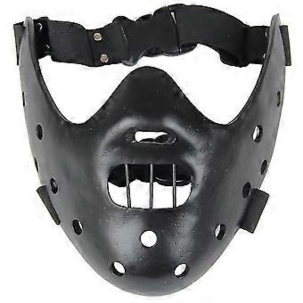 Hannibal Masker Horror Hannibal Skræmmende Resin Lecter The Silence Of The Lambs Maskerade Cosplay Halloween Dekoration Fest (Sort)