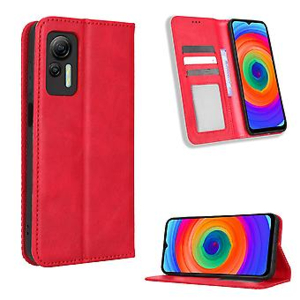 Lærtelefonveske for Ulefone Note 14 (Rød)