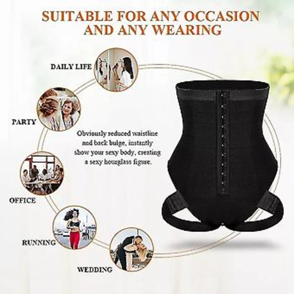 Cuff Tummy Trainer Femme Exceptional Shapewear 2-i-1 Högmidjehöjande Byxor (XL Svart)