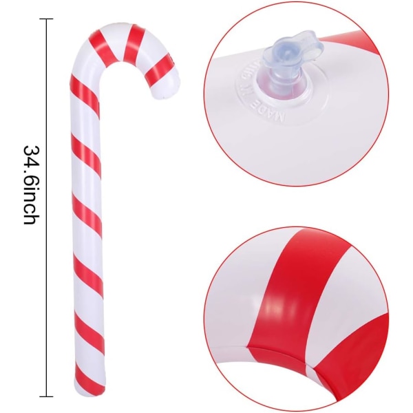 Uppblåsbar käpp för juldekorationer Set med 6, Xmas Or