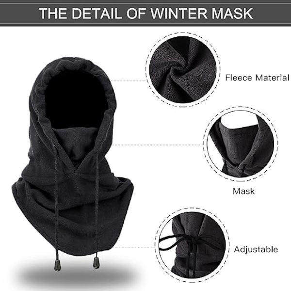 Balaclava Balaclava Mössa Skidmask Vinter Vindtät Ansiktsmask Fleece