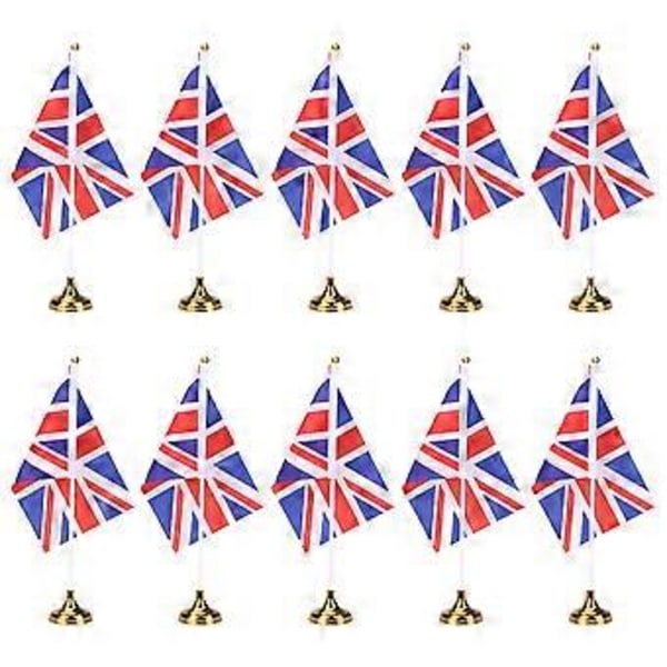 48 kpl Luova Iso-Britannian pöytälippu Iso-Britannian kansallinen maatunnus Pöytälippuja Pöytäkoriste kotiin ja toimistoon (24 kultaista pyöreää alustaa ja 24 Britannian lippua)