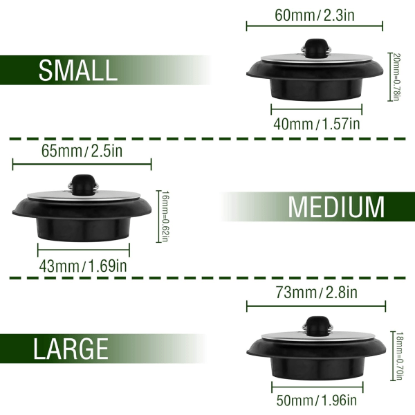 Med 420 mm rostfri kulkedja för 40 mm / 43 mm / 50 mm avlopp