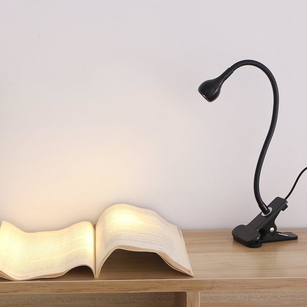 Klips på skrivebordslampe LED leselampe USB svanesenglampe med Swi