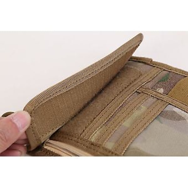 Reseplånbok med dold ficka RFID-skydd Passfodral Stöldskyddad halsväska (Khaki)