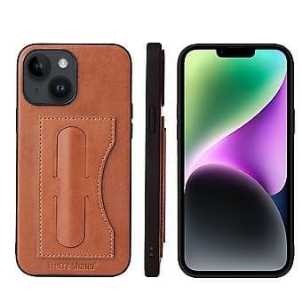 Fierre Shann Holder PU-fodral för iPhone 15 Plus (Brun)