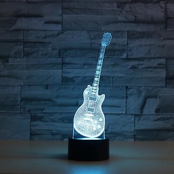 Bordlampa i gitarrform, 16 färger med fjärrkontroll