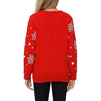 Dame Jule Sweater Søde Jule Rensdyr Sweater Strikket O-hals Sweater