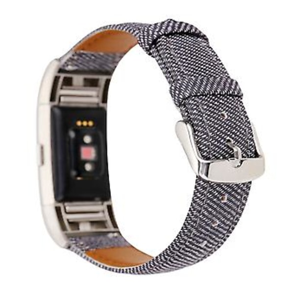 Læderarmbånd til Fitbit Charge 2 (Sort)