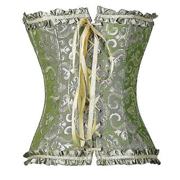 Naisten Vintage Palace Muotoileva Korsetti, Satiini, Luut, Nauhakiinnitys, Olkaimettom, Yläosa, Hääpuku, Bodysuit (L Vihreä)