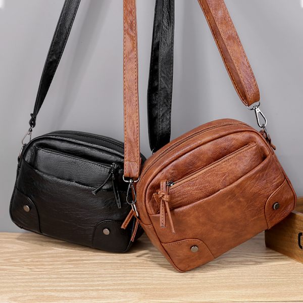 Lille Håndtaske Crossbody Taske Til Dame Vintage Enkel Kvinder Skulder