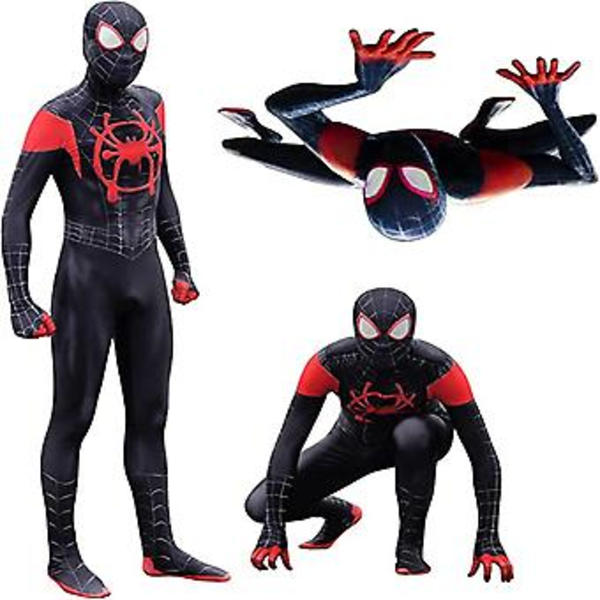 Miles Spider-Man 3D Zentai Helkropp Spandex Kostym Herrar Superhjälte Jumpsuit Halloween Karneval Cosplay Festkläder (190 )
