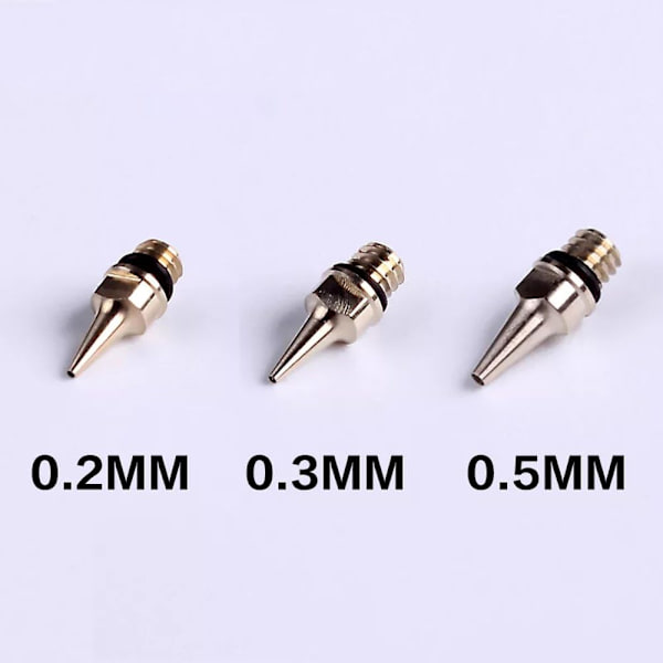 7 kpl:n airbrush-neula 0,2 mm/0,3 mm/0,5 mm suutin Airbrush-sarjat Yleiskorvaavat airbrush-pistooleille