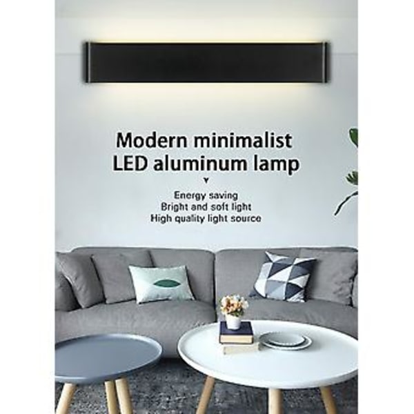 Moderne LED Væglampe Armatur Sconce Soveværelse Sengelampe Stue Gang Trappe Lys (Sort)