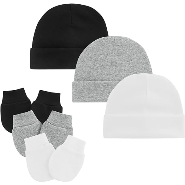 Babyhattar och vantar Unisex Baby Cap Nyfödd Sjukhusmössa med S