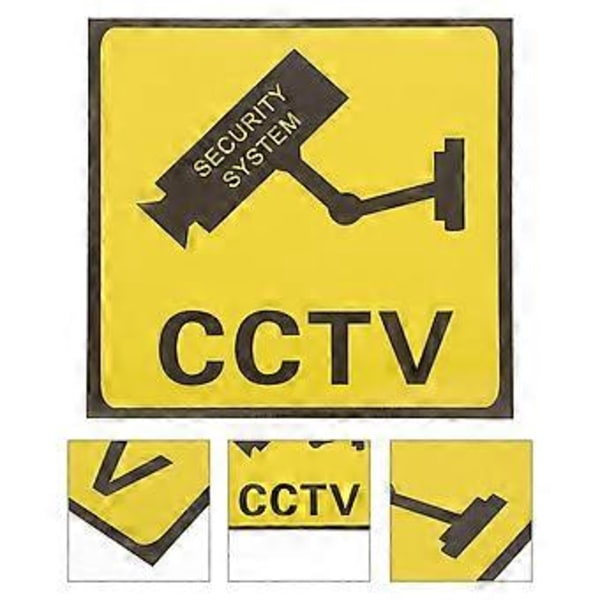 10 stk Videoovervåkingsklistremerker Adhesjonsklistremerker for videoovervåking Advarselsskilt