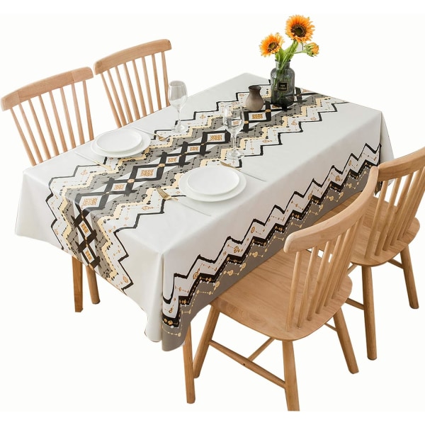 Rektangulær duk, firkantet PVC duk, PVC duk, rektangulær flekkbestandig duk, vanntett duk, flekkduk (137x180cm, Wave)