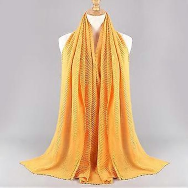 Chiffon-huivi naisille ja tytöille - Muodikas muslimihuivi syntymäpäiville, häihin, Eid al-Fitriin, Shahadah-juhliin, Ramadanin rukouksiin (8 kurkumaa)