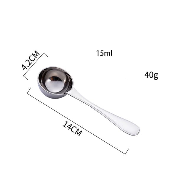 Doseringsske til formalet kaffe, 15 ml og 25 ml kapacitet, 304 rustfrit stål