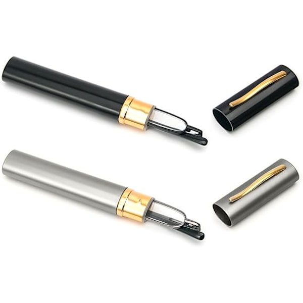 Mini smale lesebriller Fjærhengsel Metall Lesehjelp Unisex med Etui