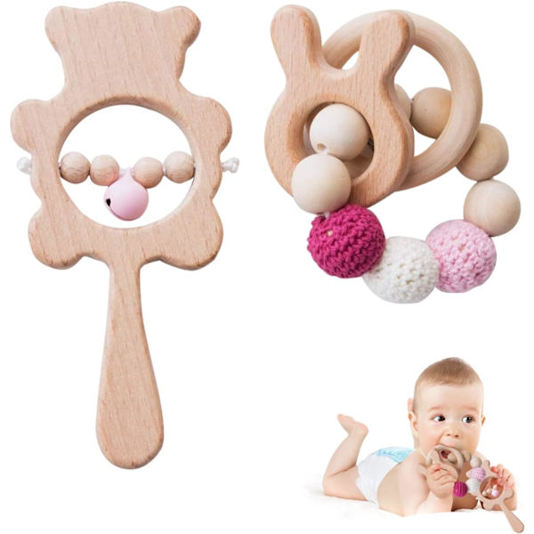 2 st naturliga bokträ djurkrokodilarmband baby handklocka
