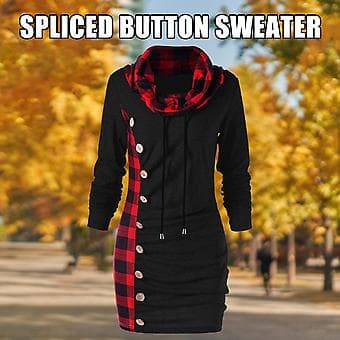 Langærmet pullover-skjorte til kvinder, åndbart materiale, slank og alsidig top til pige, kvinde, mor, kæreste (S Sort) Black S